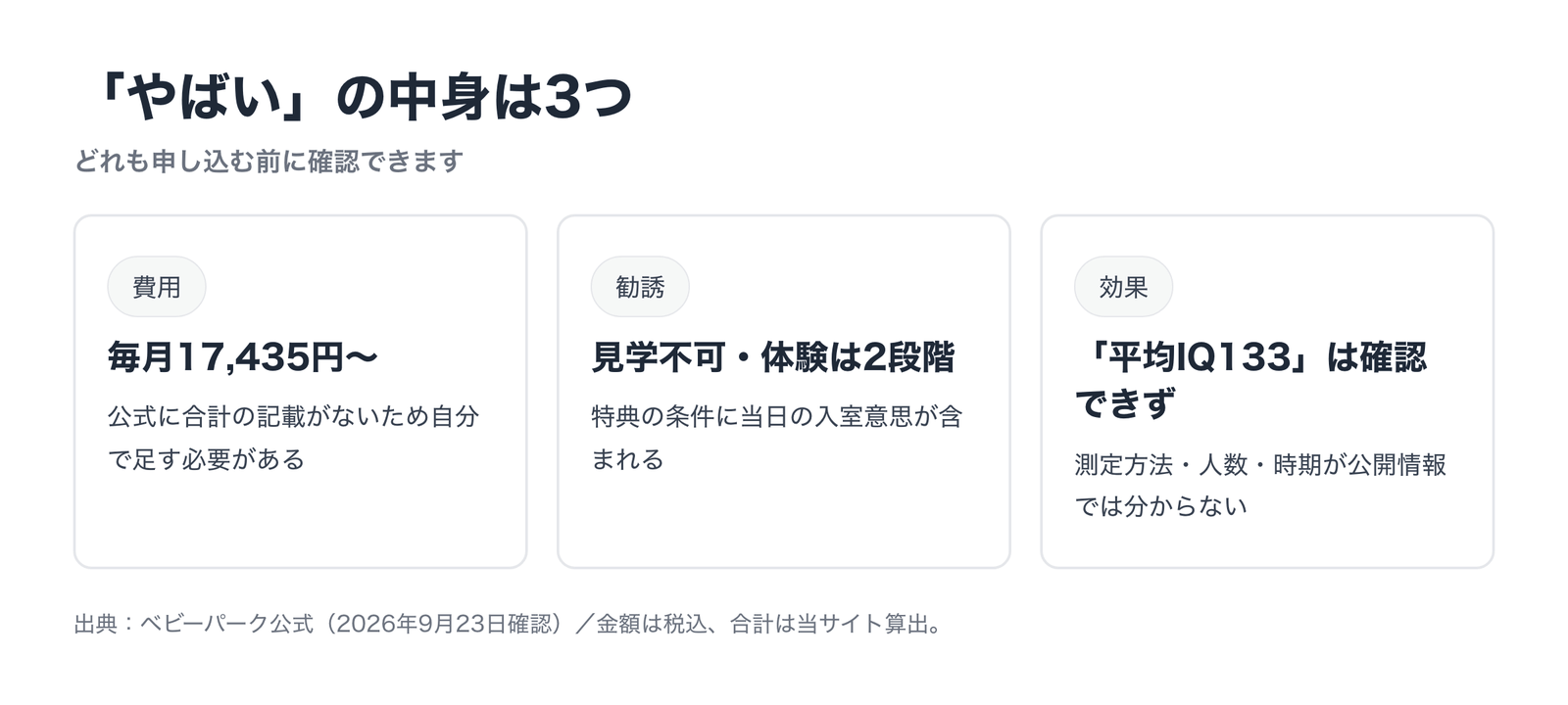 ベビーパークが「やばい」と言われる中身のまとめ(費用・勧誘・効果)